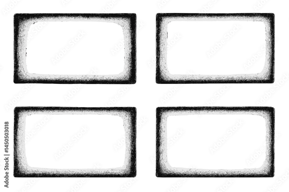 Poster stylized flat vector illustration of four blank rectangular frames in a modern minimalist design on 