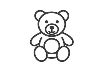 Cute flat vector illustration of a teddy bear sitting against a plain background perfect for children's designs and playful themes