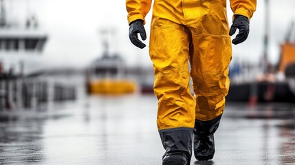 Obraz premium A flame-resistant coverall, isolated white background