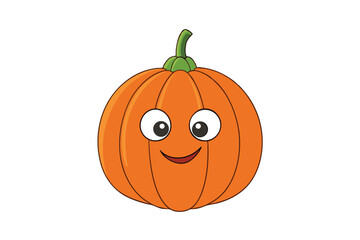 Pumpkin Vegetable Vector Illustration Isolated on White Background

