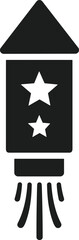 Two-Star Firework Rocket Silhouette – 4th of July USA Independence Day Vector