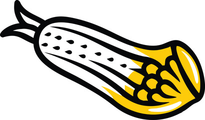 Teasel Gourd Vegetable Vector Illustration Isolated on White Background

