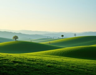 Obraz premium Rolling Green Hills Landscape