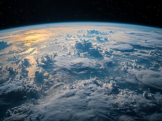 Fototapeta premium Sunrise over Earth, cloudscape