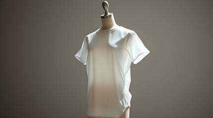 Ultra-Light Aerogel T-Shirt with Transparent Smoke-Like Texture - Futuristic Fashion Mockup