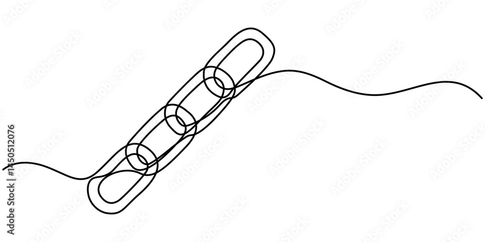 Poster linear background of chain. one continuous line drawing of a chain. vector illustration. chain icon 