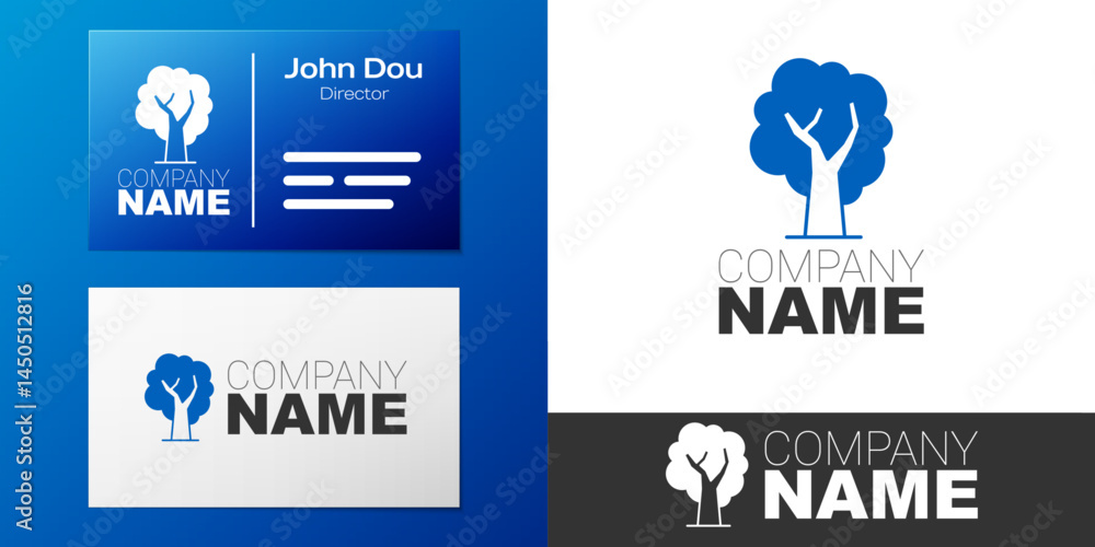 Poster logotype tree icon isolated on white background. forest symbol. logo design template element. vector
