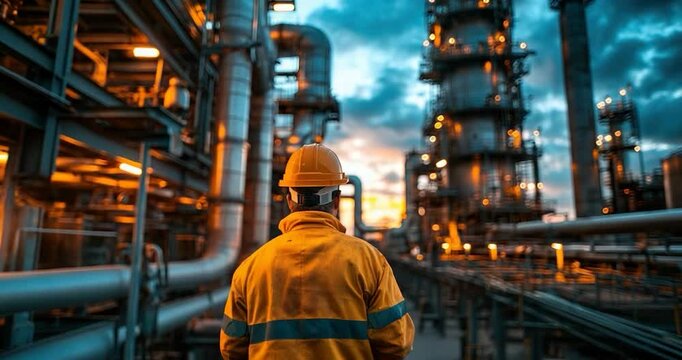 Industrial worker night shift