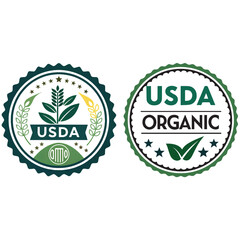 USDA Organic, Certification stamp, Label Logo ,symbol Badges label ,vector icon