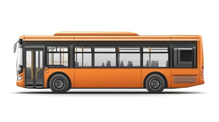 A realistic electric city bus, modern and detailed, on white