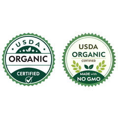 USDA Organic, Certification stamp, Label Logo ,symbol Badges label ,vector icon
