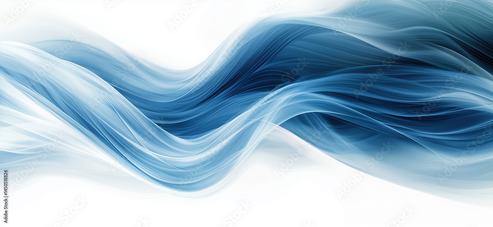 Poster abstract blue wave background with flowing lines and smooth gradients.