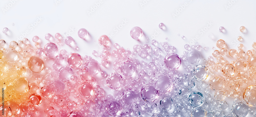 Poster colorful bubbles in gradient formation creating a vibrant abstract background.