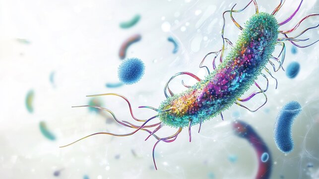 Simple clean design showing bacterial endospore formation depicted a small dense protective core emerging from a shrinking bacterial cell conceptual microbiology art no text white background