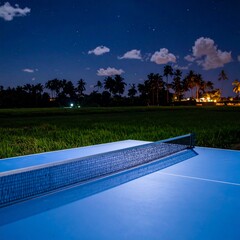 tennis court in the night