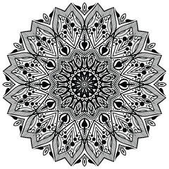 Outline Mandala for Coloring Book Page. Zen flower. relaxing and simple mandala art, yoga, logo design.  
