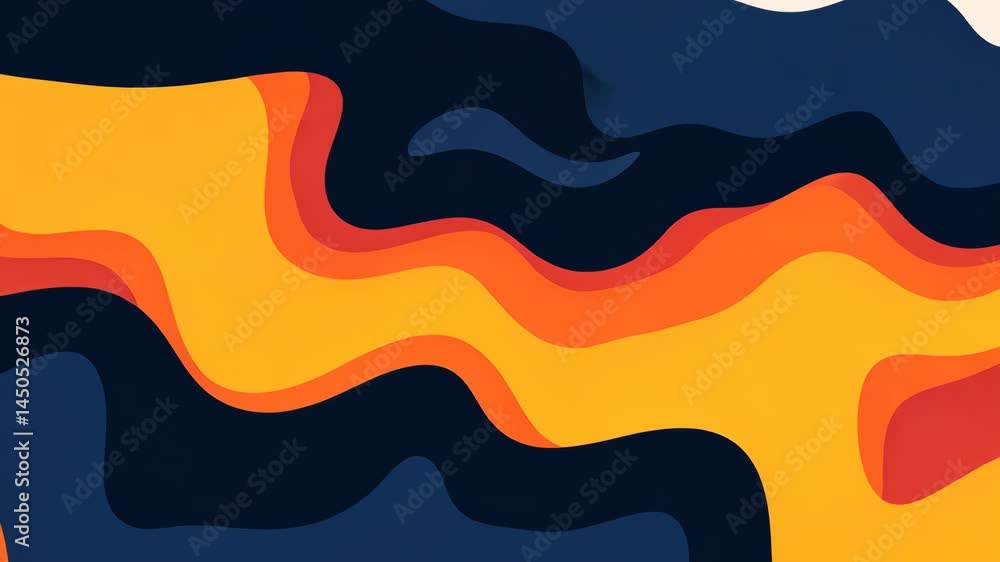 Poster fluid abstract waves in vibrant motion art display
