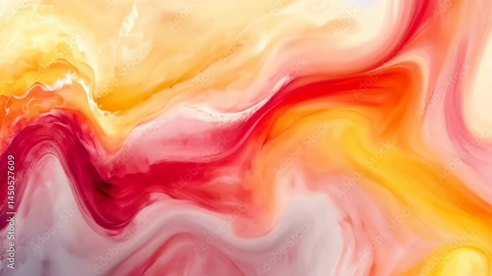 Poster vibrant liquid swirl animation featuring dynamic color transitions