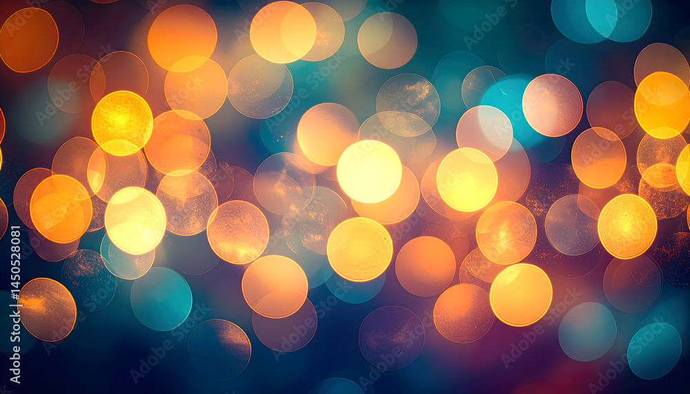Aufkleber subtle golden light bokeh effect background suitable for festive occasions and holiday presentations
