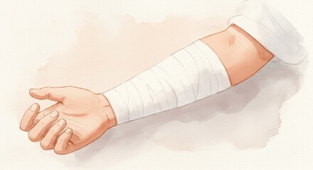 Hand-painted arm illustration after blood donation