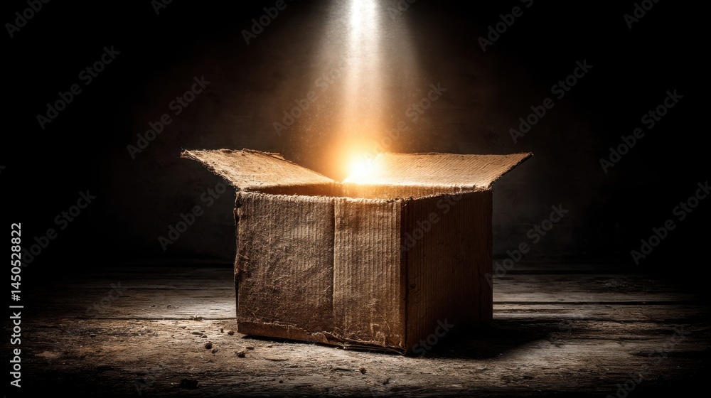 Poster lit candle inside a box creating a soft glow and revealing a radiant token representing truth in a u