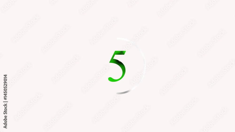 Poster animated graphic of number seven with glowing green design and circular element