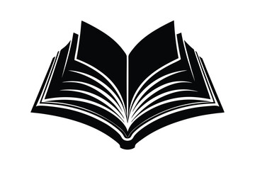 Open Book Silhouette Vector Illustration for Reading, Education, and Library Themes Simple Editable Icon Design