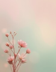 Delicate Pink Flowers on Soft Pastel Background