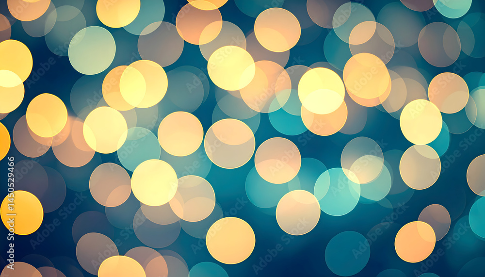 Poster an evening of soft glowing spheres an abstract symphony of light a dance of golden hues an ethereal 