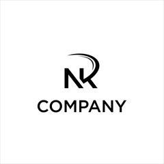 NK Initial Logo .Abstract Alphabet Symbol for Branding, Business, Tech, Consulting, Corporate Identity, Creative Vector Design, Modern Monogram Emblem, Premium Typography Icon in Black Swoosh Style