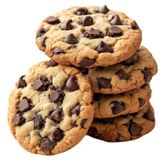 Baking delicious chocolate chip cookies at home kitchen food isolated on transparent background