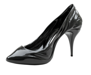 Elegant black high heels for fashion events product isolated on transparent background
