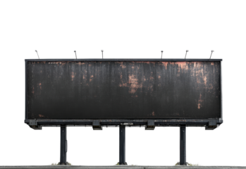 Creative advertising strategy urban empty billboard wide angle marketing isolated on transparent background