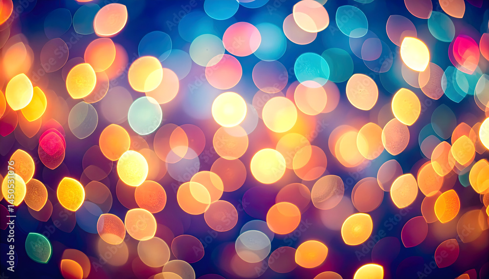 Poster blurred light display with glowing bokeh effect creating dreamy atmosphere and festive mood suitable