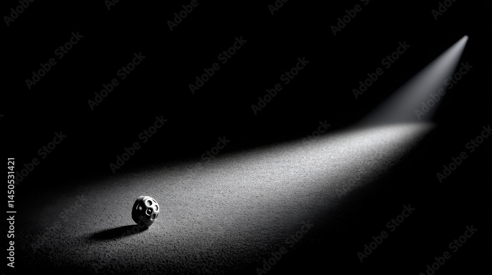Poster a single coin illuminated by a beam of light on a black surface symbolizing purpose and work behind 