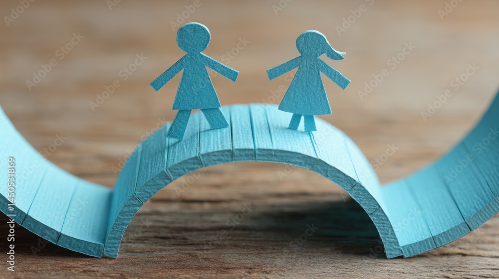 Aufkleber romantic couple standing together on a bridge emphasizing connection and balance between rest and re