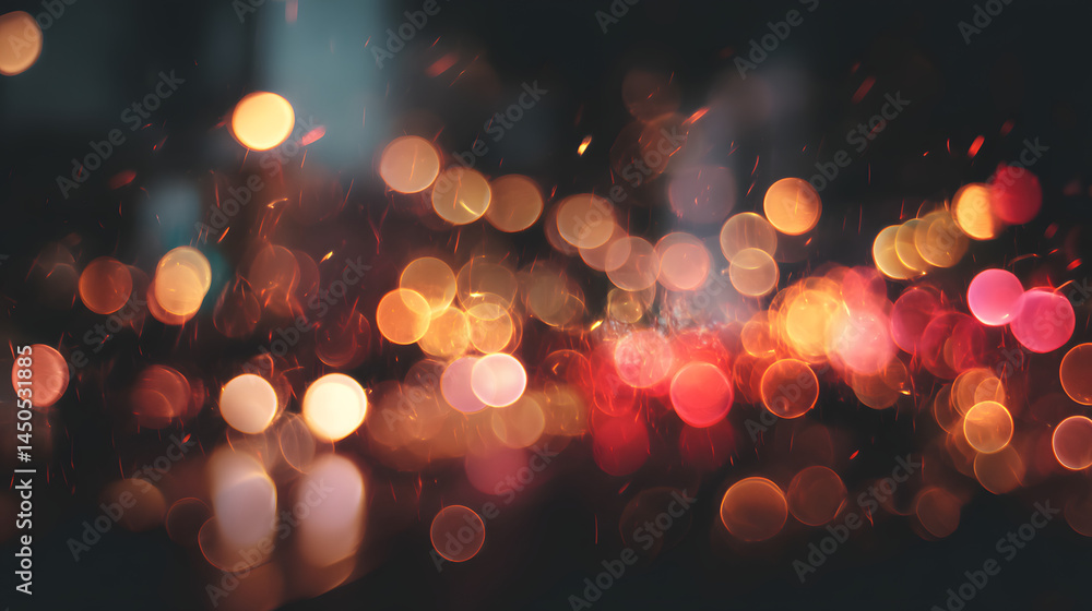 Poster a nighttime symphony of spherical lights a beautiful tapestry woven with bokeh a captivating dance o