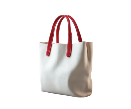 Stylish tote bag display modern product fashion design isolated on transparent background