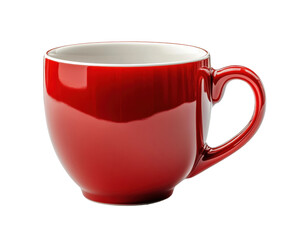 Elegant red coffee cup modern kitchen product bright environment isolated on transparent background