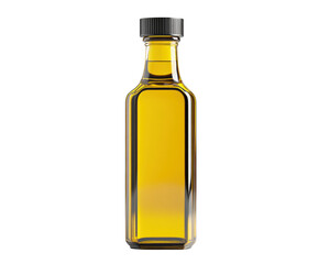 Pouring olive in a kitchen glass bottle culinary use isolated on transparent background