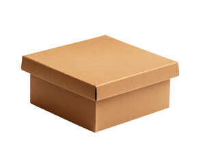 Unboxing excitement cardboard storage box reveal at home minimalist environment isolated on transparent background