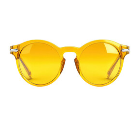 Fashionable yellow sunglasses showcase display product bright lighting isolated on transparent background
