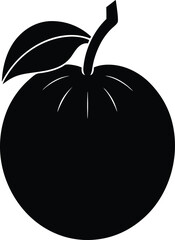 ambarella fruit silhouette vector on white 