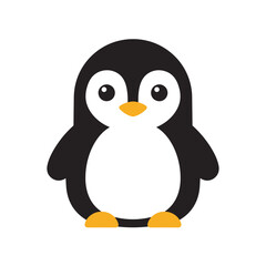 Cute penguin icon in flat style.