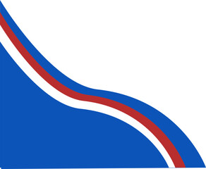 Abstract Blue, White, and Red Swirl Corner Design