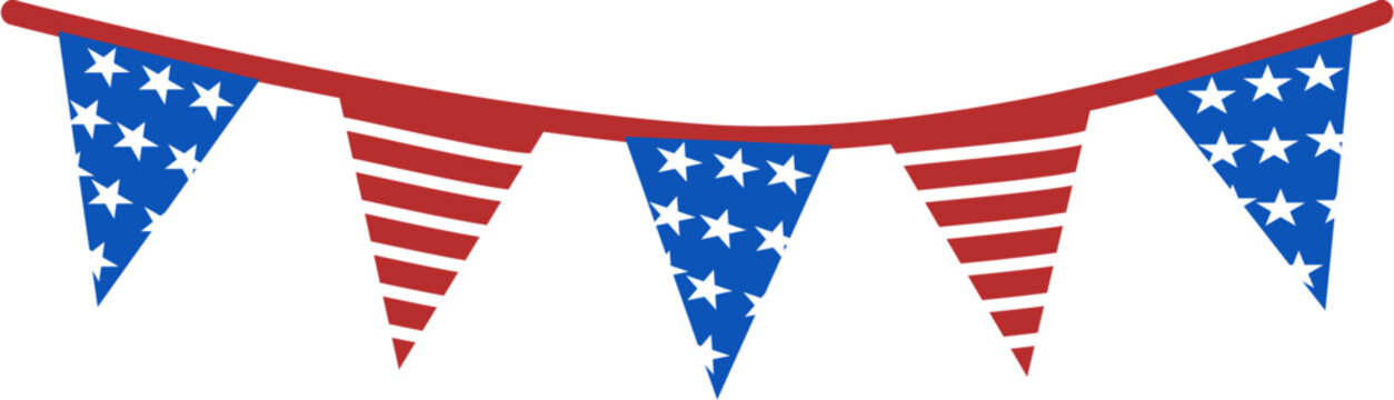 Patriotic Bunting: American Flag Pennant Banner for Festive Celebrations