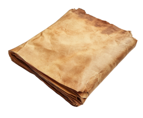 Unfolding antique manuscript library archive paper document historical context view isolated on transparent background