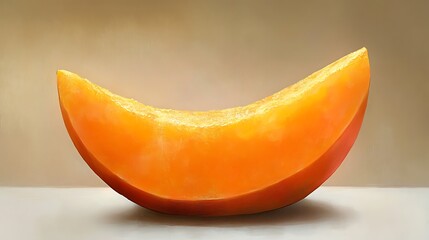 Isolated slice of fresh fruit against neutral background