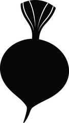 beetroot slice silhouette vector on white 