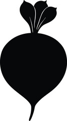 beetroot slice silhouette vector on white 
